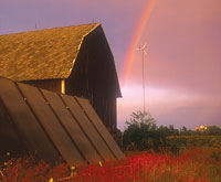 Windmill and rainbow