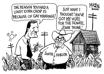 John Thune, corn crops and gay marriage