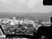 Helicopter view of city
