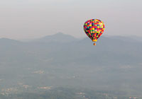 Hot air balloon above Asheville